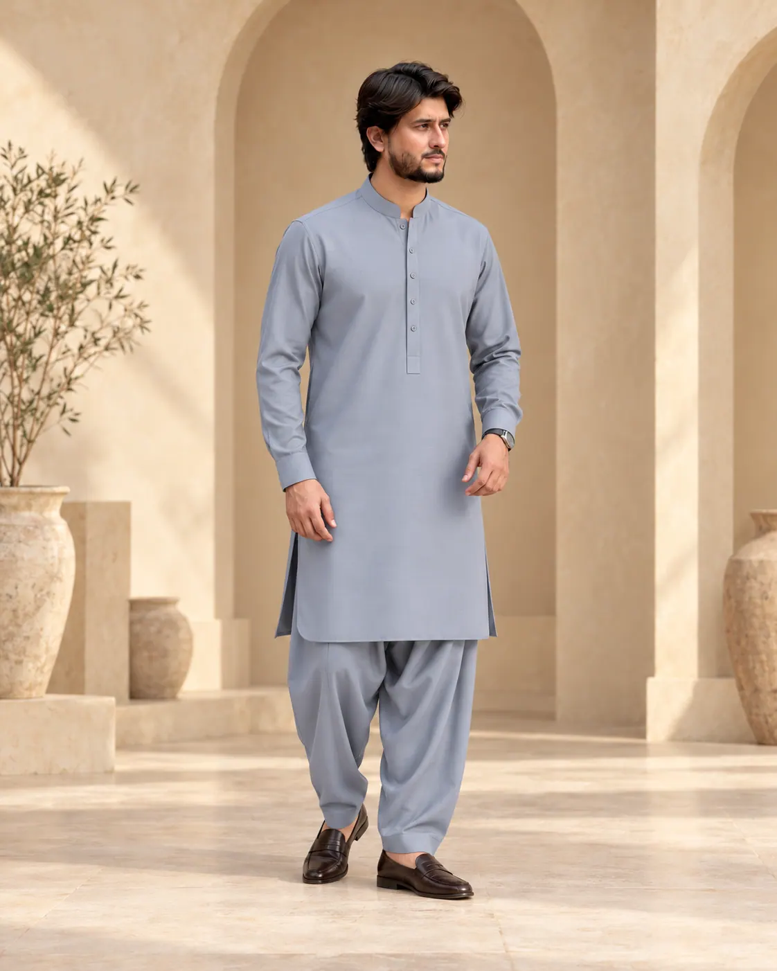 Light blue traditional attire from ZA Creation