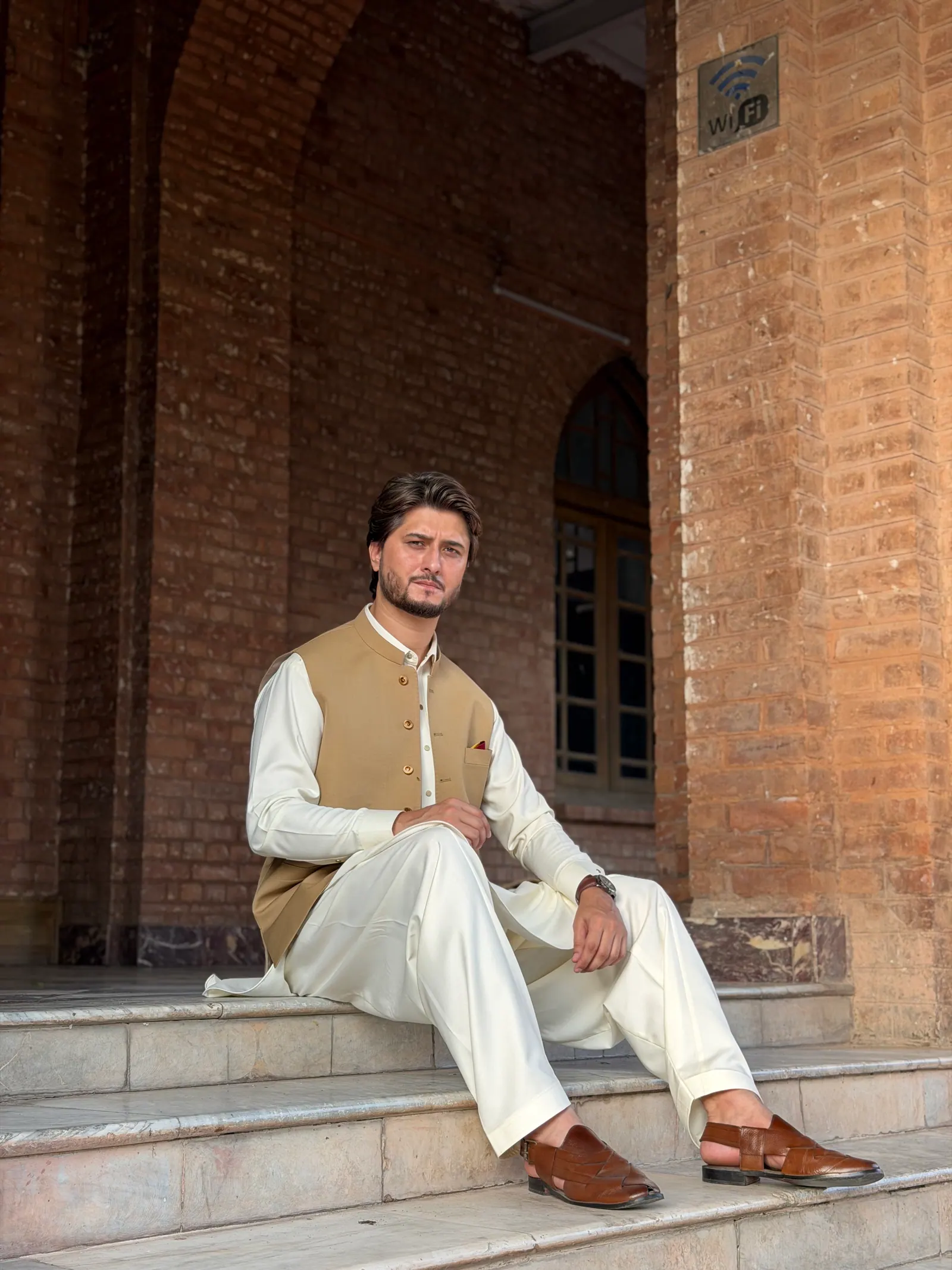 ZA Creation waistcoat styling on steps