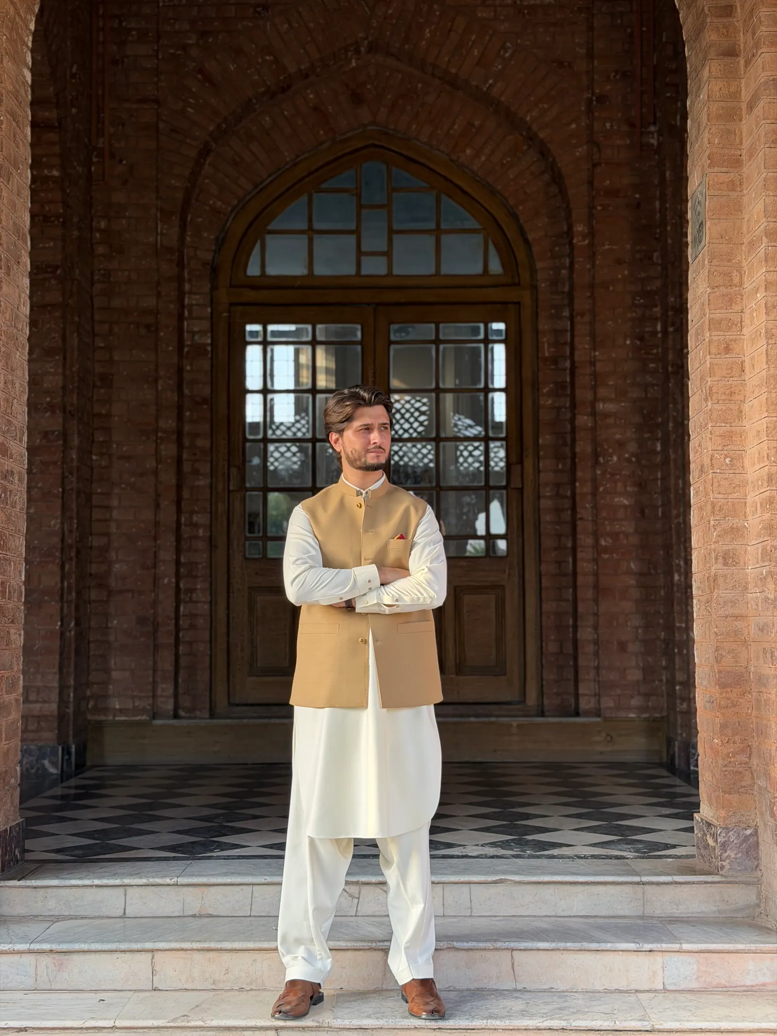 ZA Creation waistcoat at a heritage location